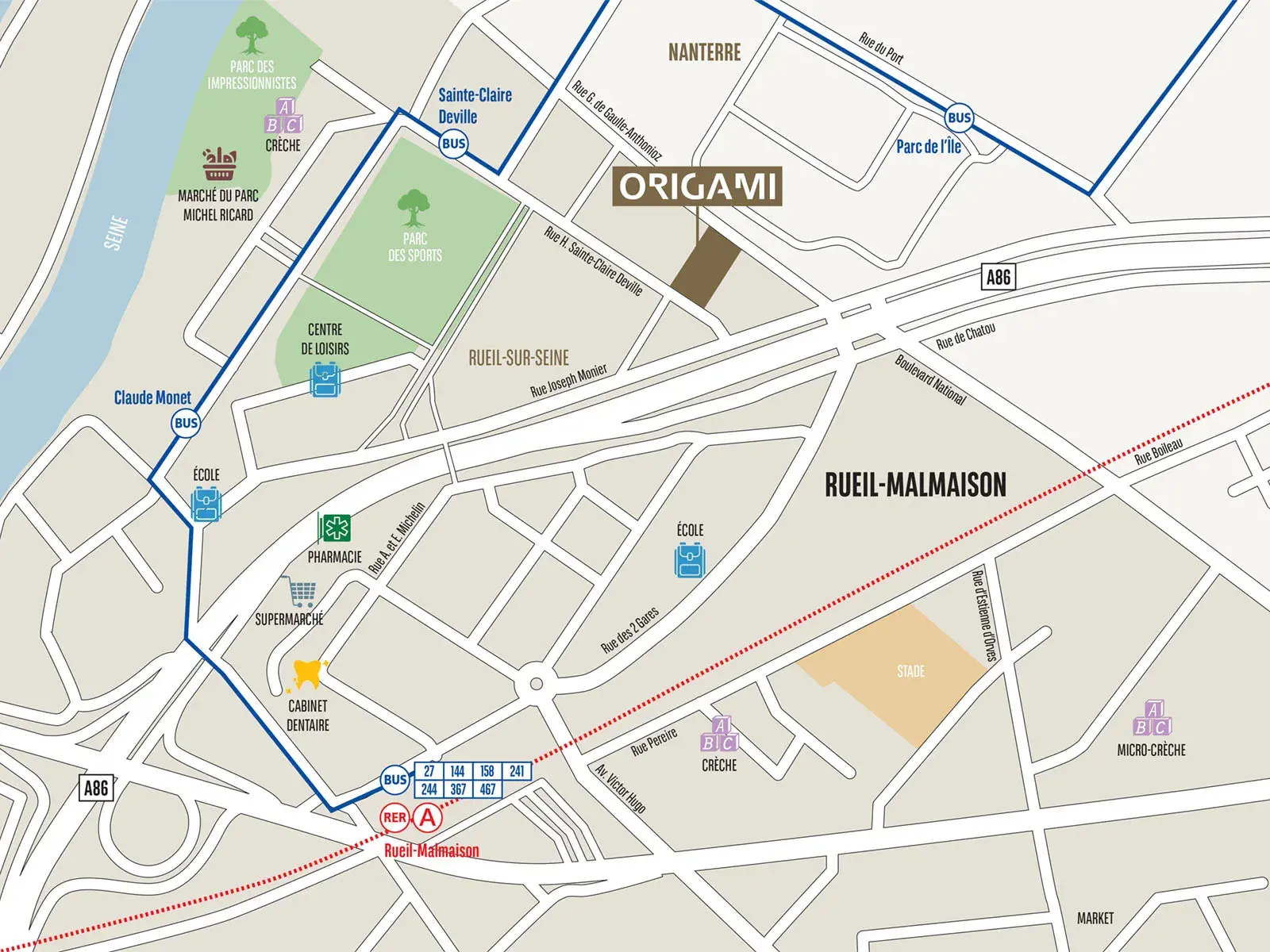 Rueil-Malmaison Origami Plan