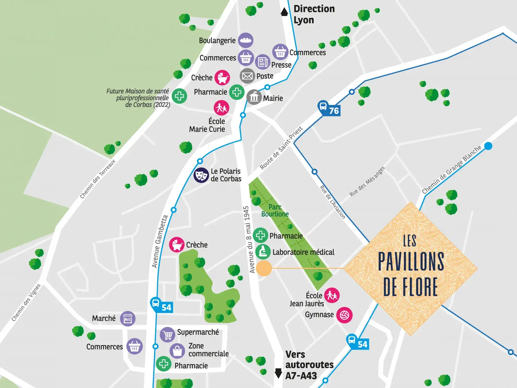 Corbas Pavillons de Flore Plan